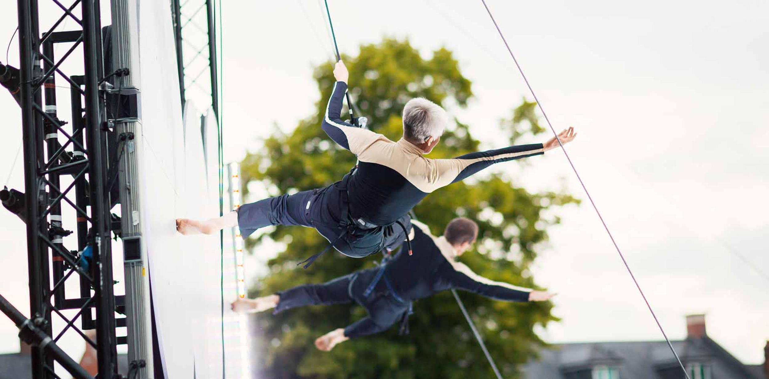 acrobatic dancers at festival