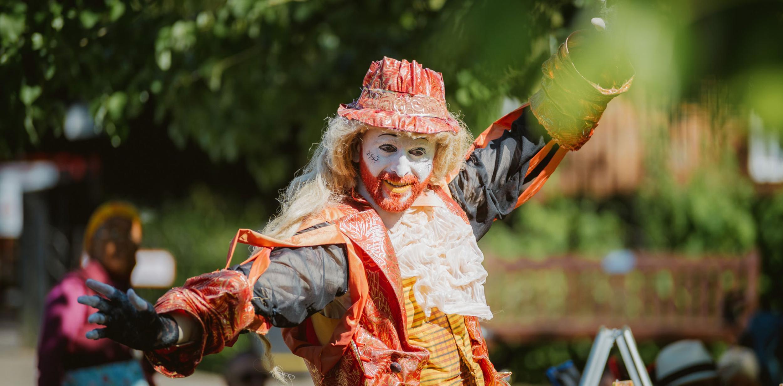 Colourful character at Hat Fair