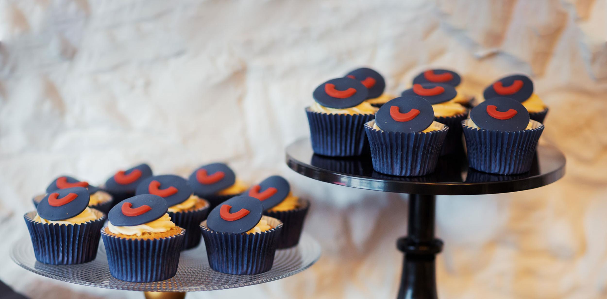 Cup cakes with smiles on them