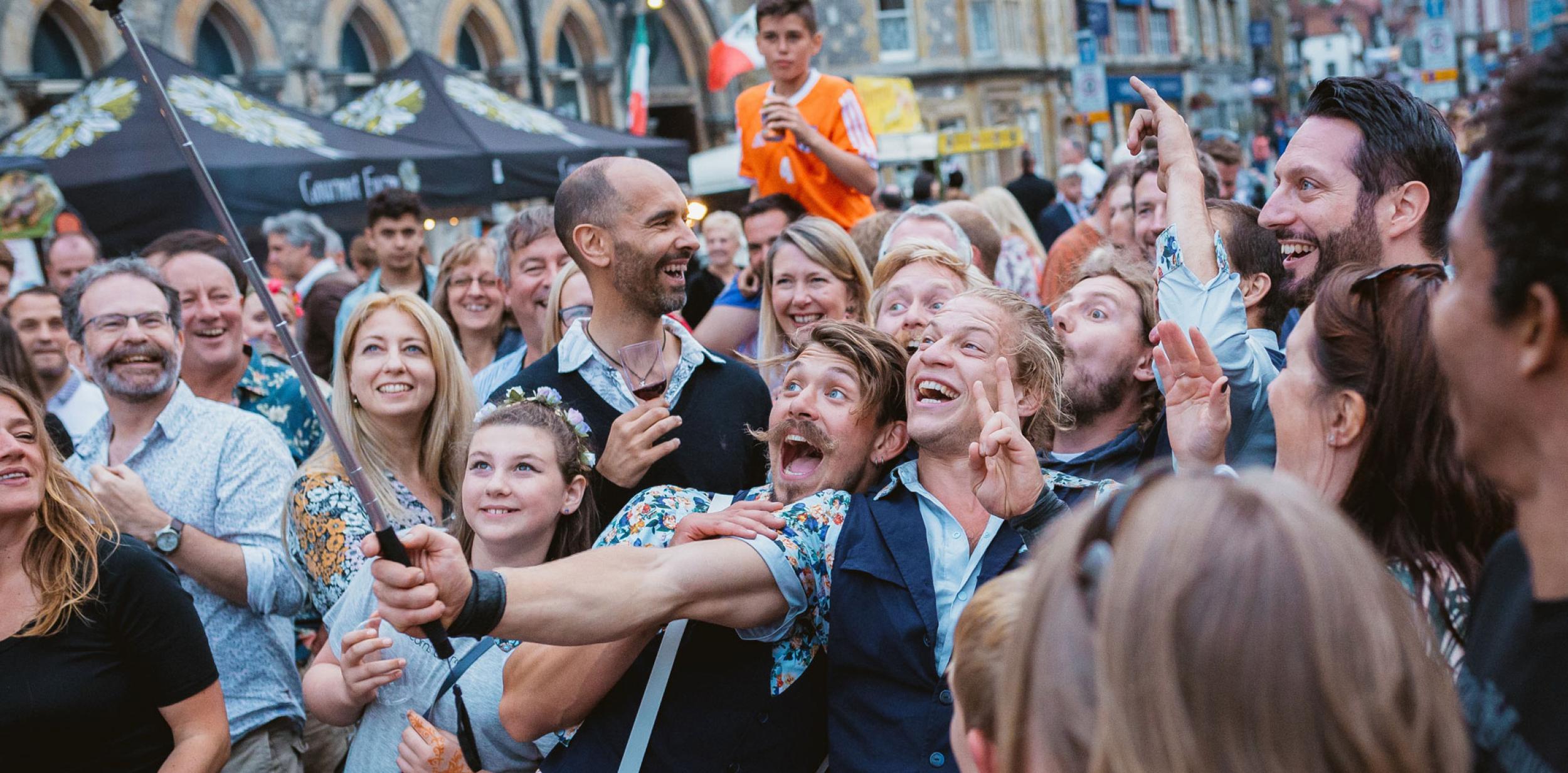 A crowd of people enjoying a live performance