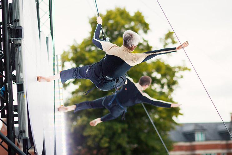 acrobatic dancers at festival