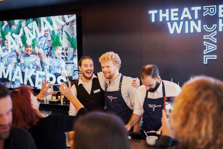 Car Bar team and customers enjoying the new opening at Theatre Royal Winchester
