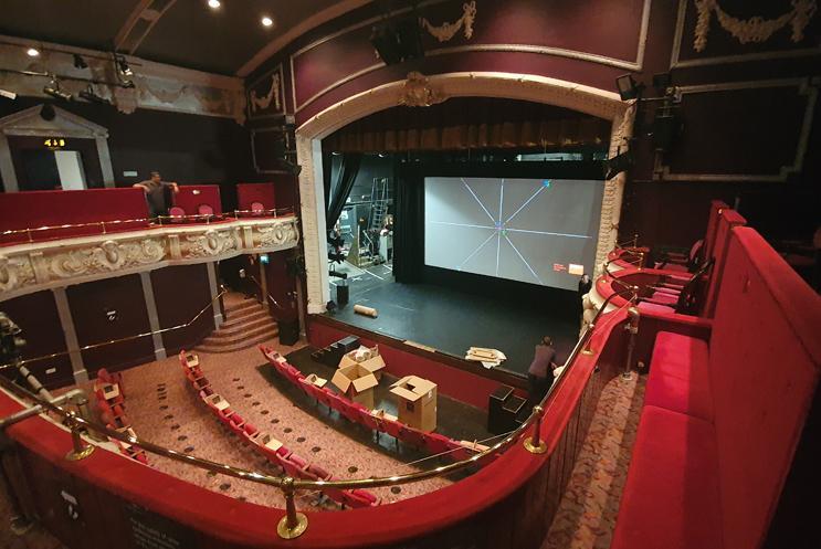 cinema screen in theatre auditorium