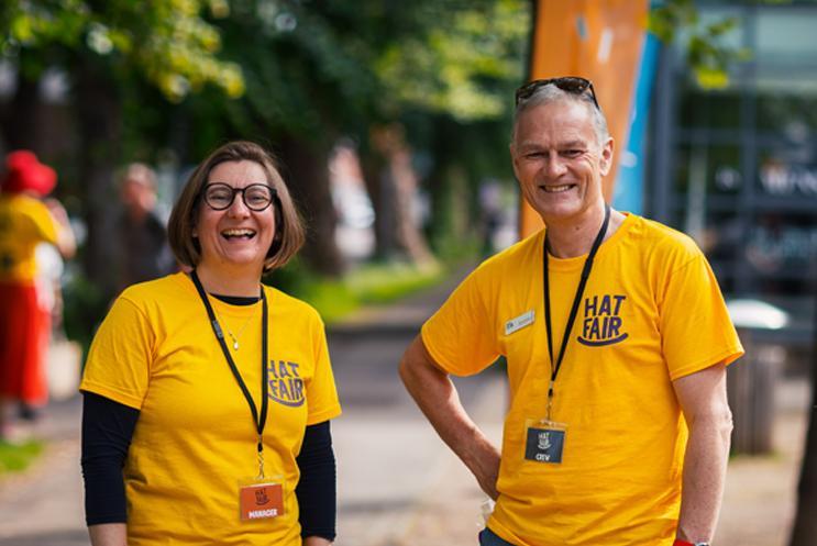 Deryck with Kirstie Mathieson at Hat Fair