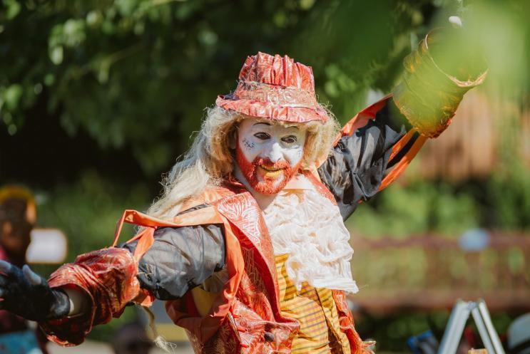 Colourful character at Hat Fair